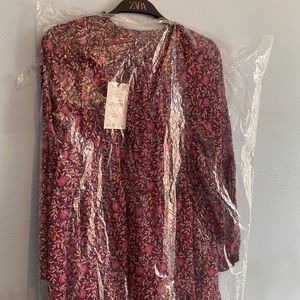 Zara Dress Shiny Print Floral